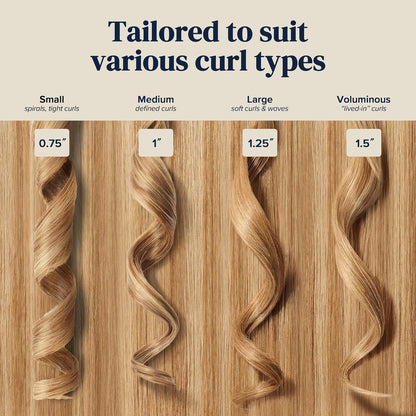 Different wave patterns and sizes using Bio Ionic Long Barrel Curling Iron