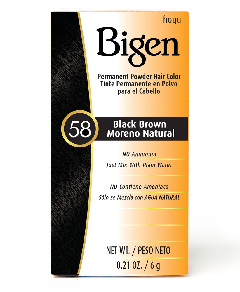 Bigen Permanent Powder Hair Color #58 Black Brown