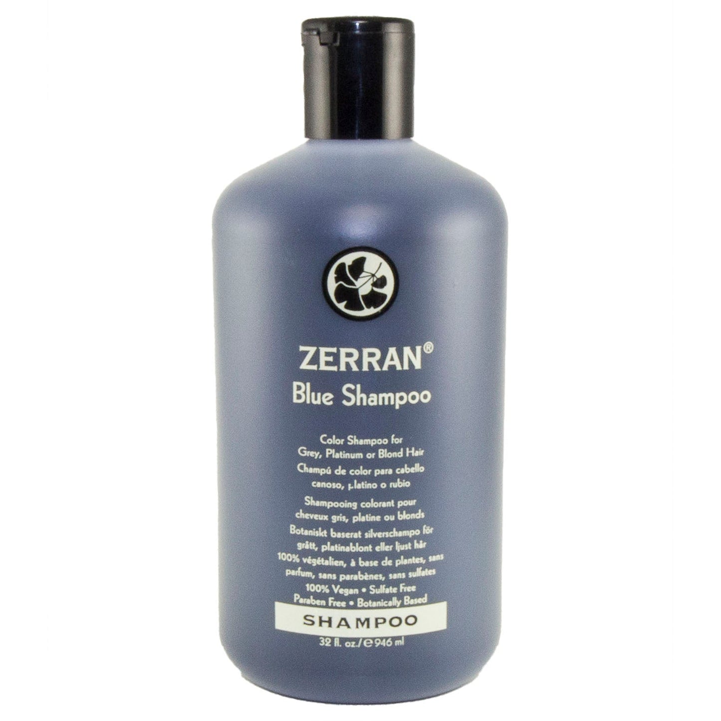 Zerran Blue Shampoo for Grey, Platinum, or Blonde Hair 33oz.