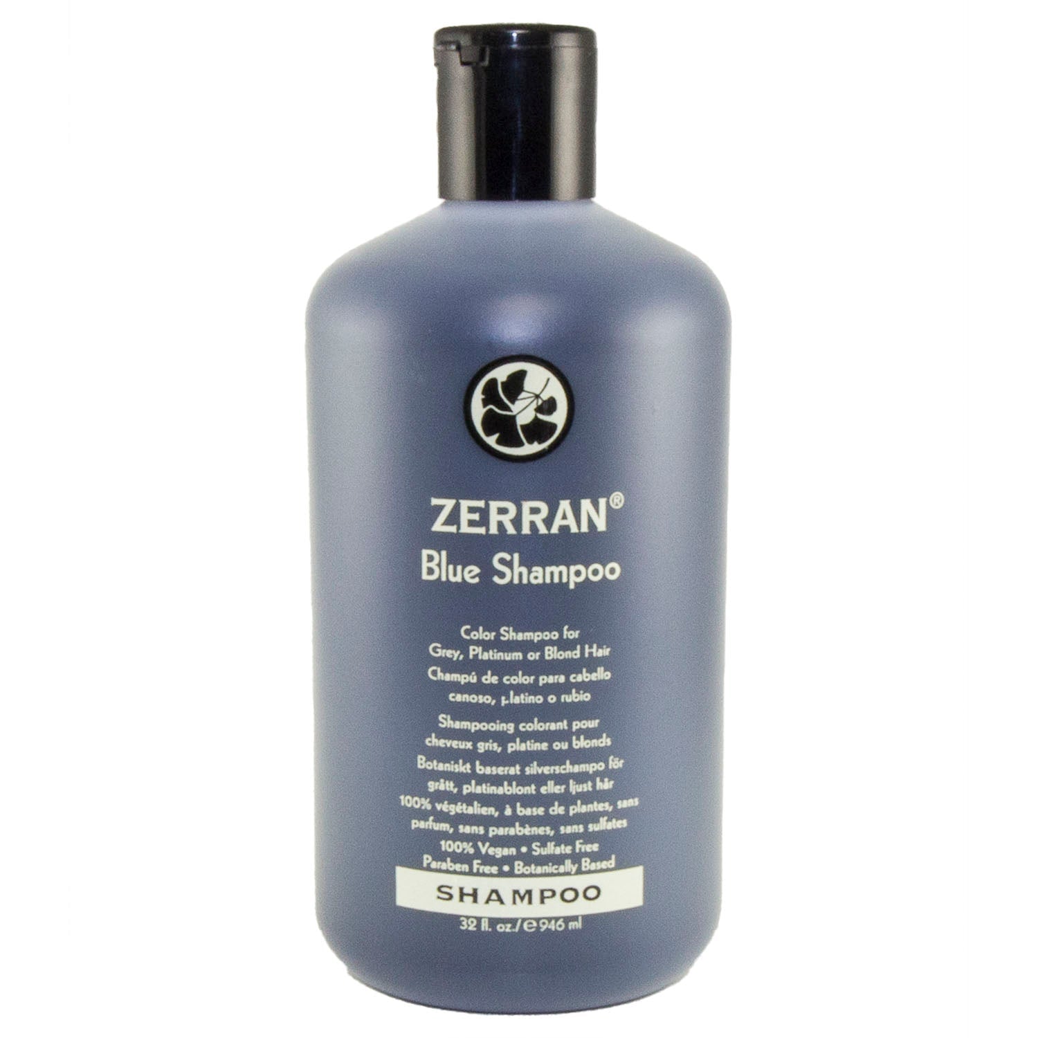 Zerran Blue Shampoo for Grey, Platinum, or Blonde Hair 33oz.