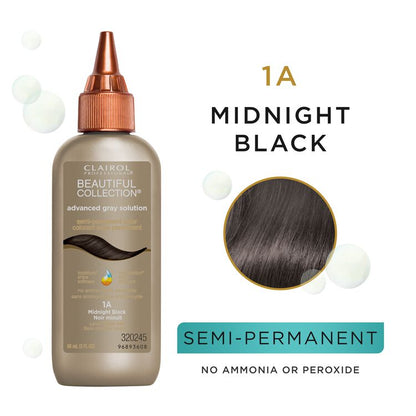 Clairol Professional Beautiful Collection Advanced Gray Solutions Semi Permanent Hair Color 1A Midnight Black