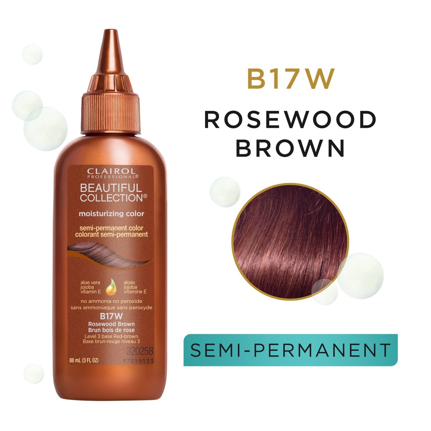 Clairol Professional Beautiful Collection Semi-Permanent Hair Color B17W Rosewood Brown