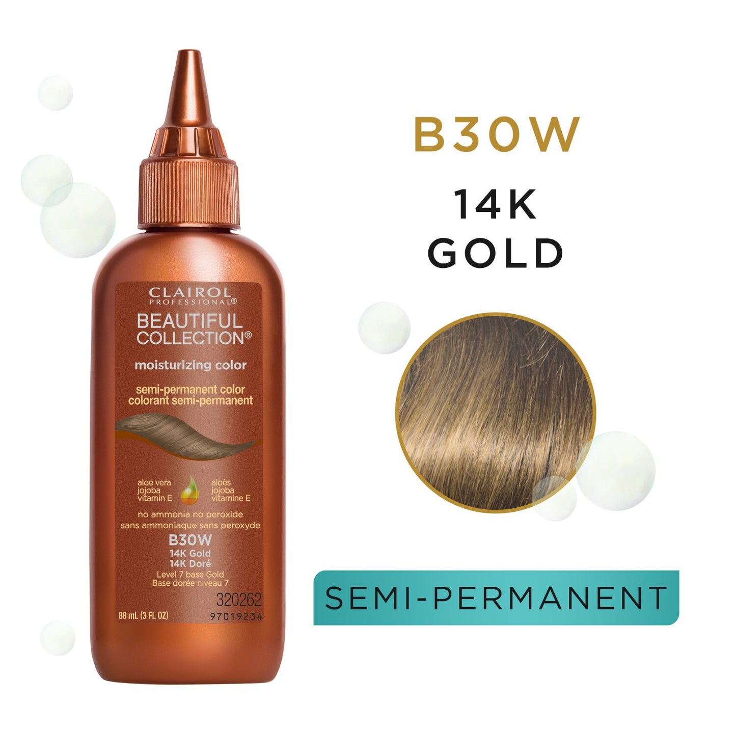 Clairol Professional Beautiful Collection Semi-Permanent Hair Color B30W 14K Gold