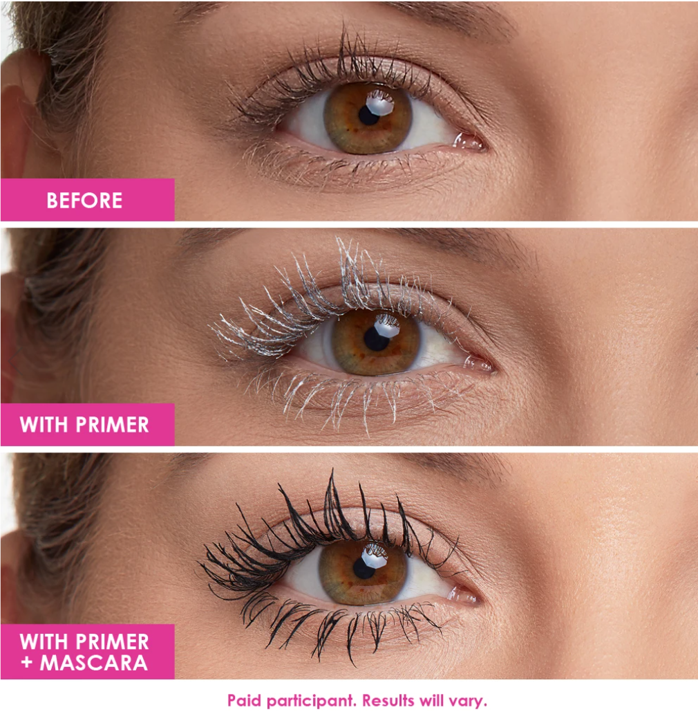 Grande Primer Pre-Mascara Lengthener & Thickener Before and After