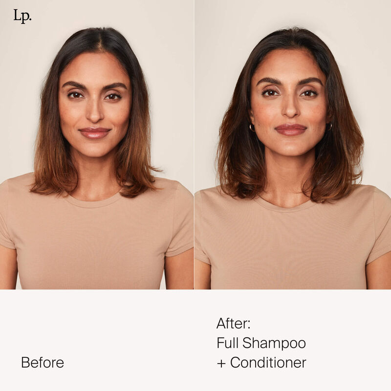 Living Proof Full Conditioner + Shampoo before and after use