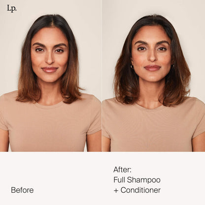 Living Proof Full Conditioner + Shampoo before and after use