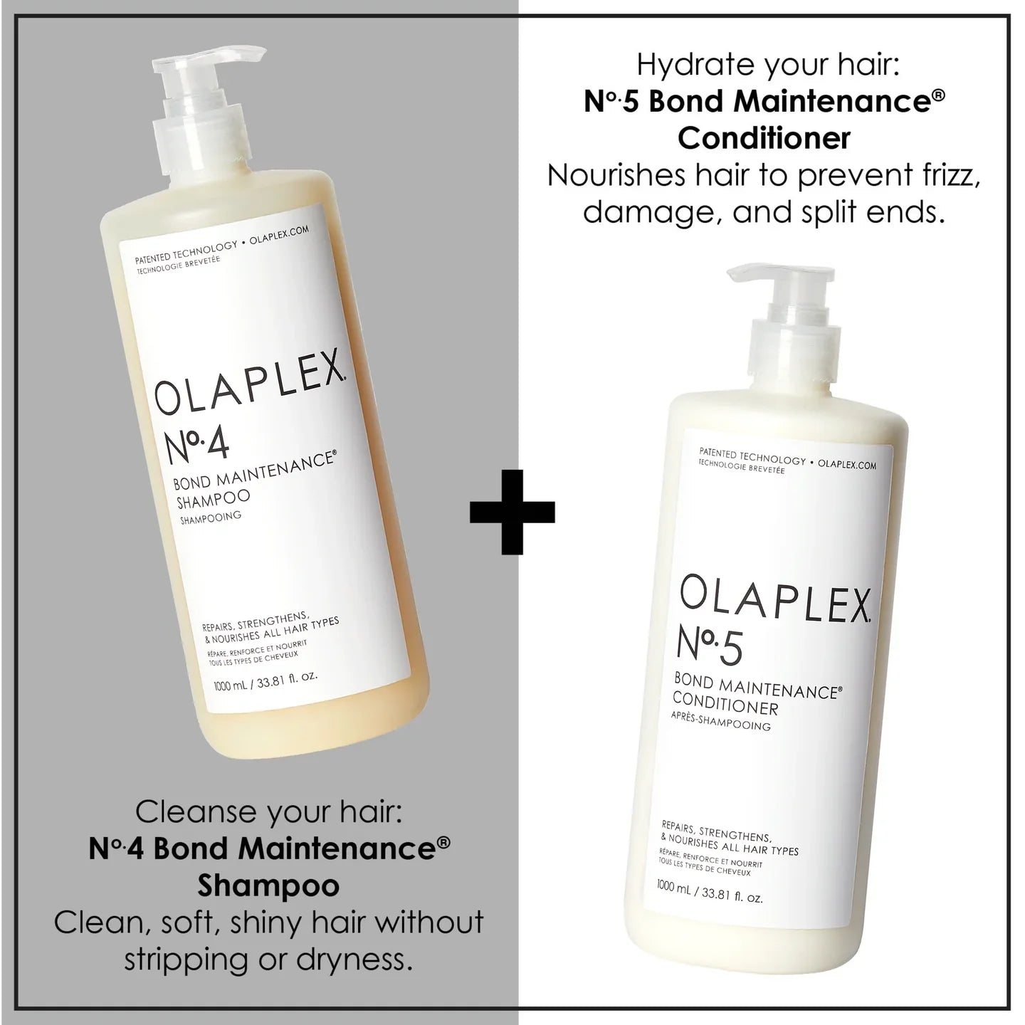 Olaplex No. 4 Bond Maintenance Shampoo and Conditioner benefits