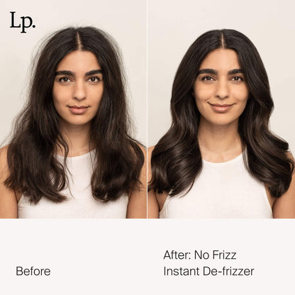 Before and after use of Living Proof No Frizz Instant De-Frizzer