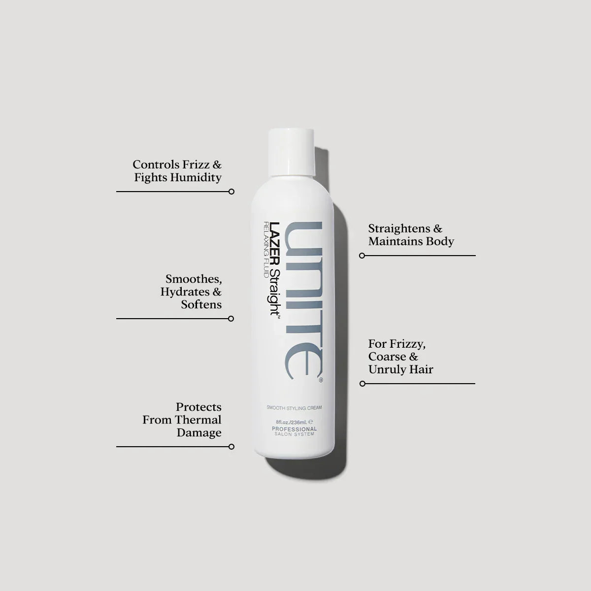 Unite Lazer Straight Relaxing Fluid product benefits