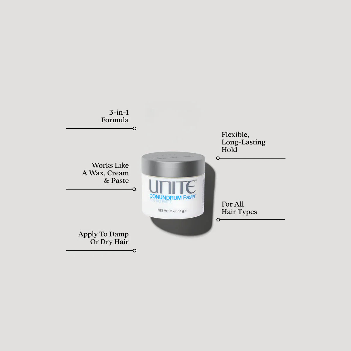Unite Conundrum Paste Styling Cream product benefits