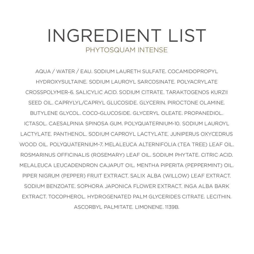 Ingredient List