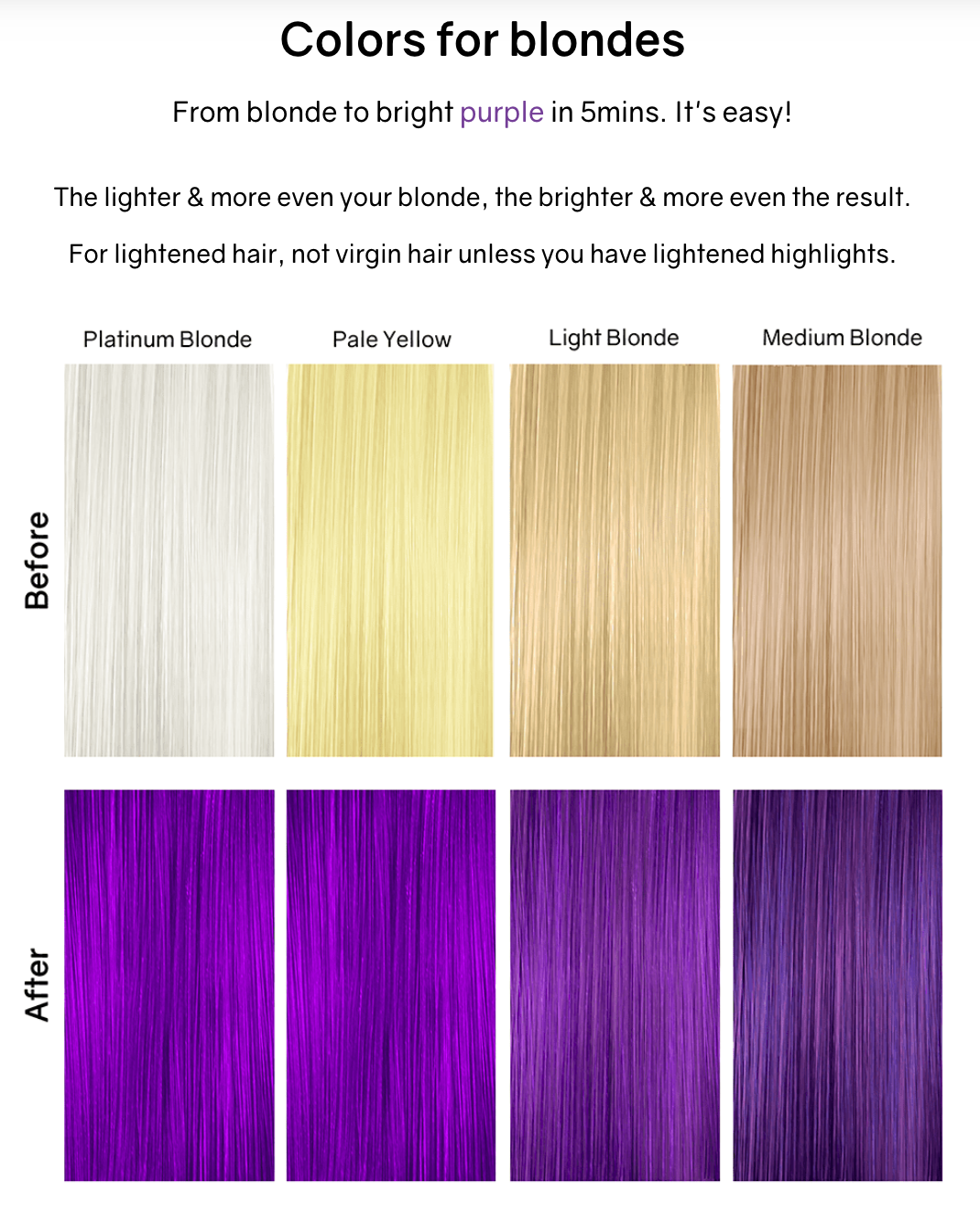 Celeb Luxury Viral Colorwash Vivid Purple Before and After