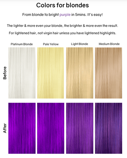 Celeb Luxury Viral Colorwash Vivid Purple Before and After