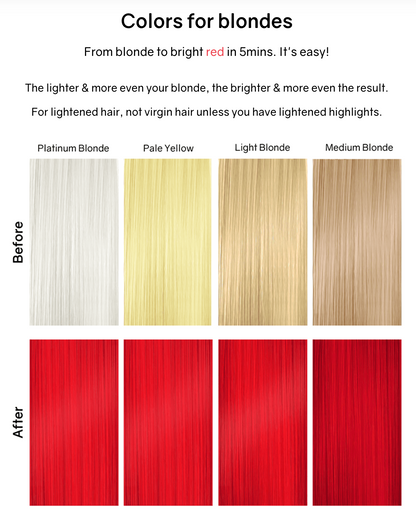 Celeb Luxury Viral Colorwash Vivid Red Before and After