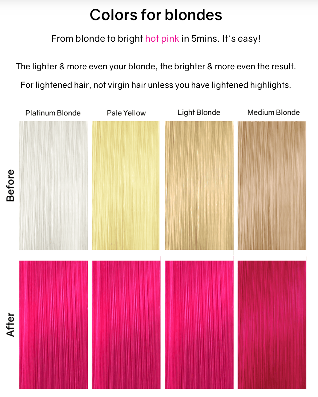 Celeb Luxury Viral Colorwash Vivid Hot Pink Before and After