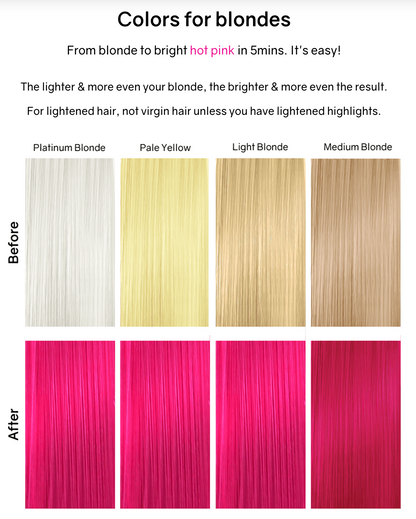 Celeb Luxury Viral Colorwash Vivid Hot Pink Before and After