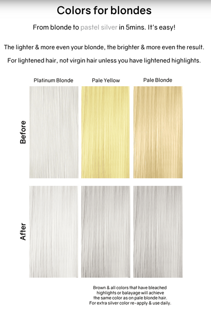 Celeb Luxury Viral Colorwash Pastel Silver Before and After