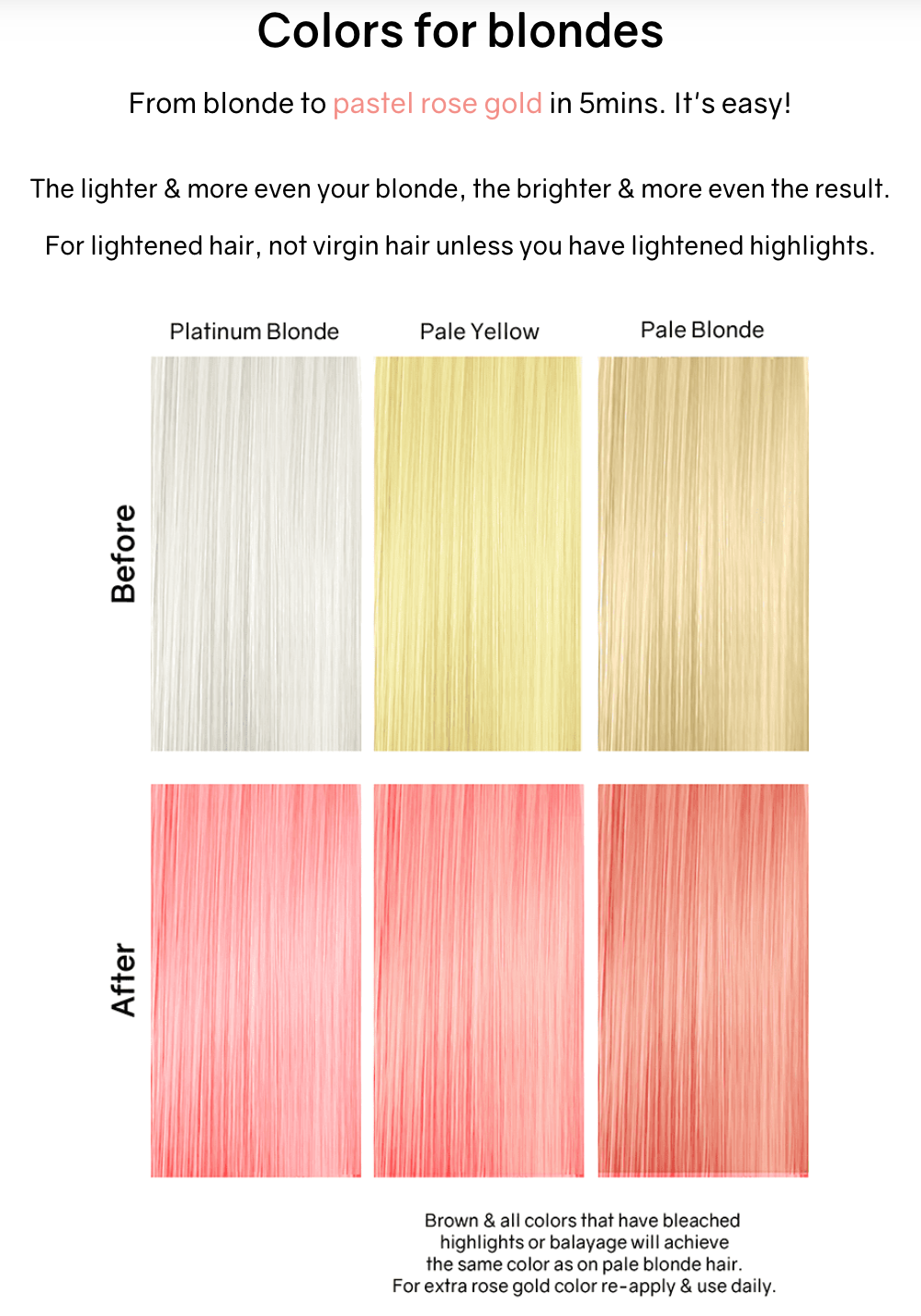 Celeb Luxury Viral Colorwash Pastel Rose Gold Before and After