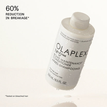 Olaplex Number 5 Fine Bond Maintenance Conditioner provides 60% reduction in breakage when tested on bleached hair
