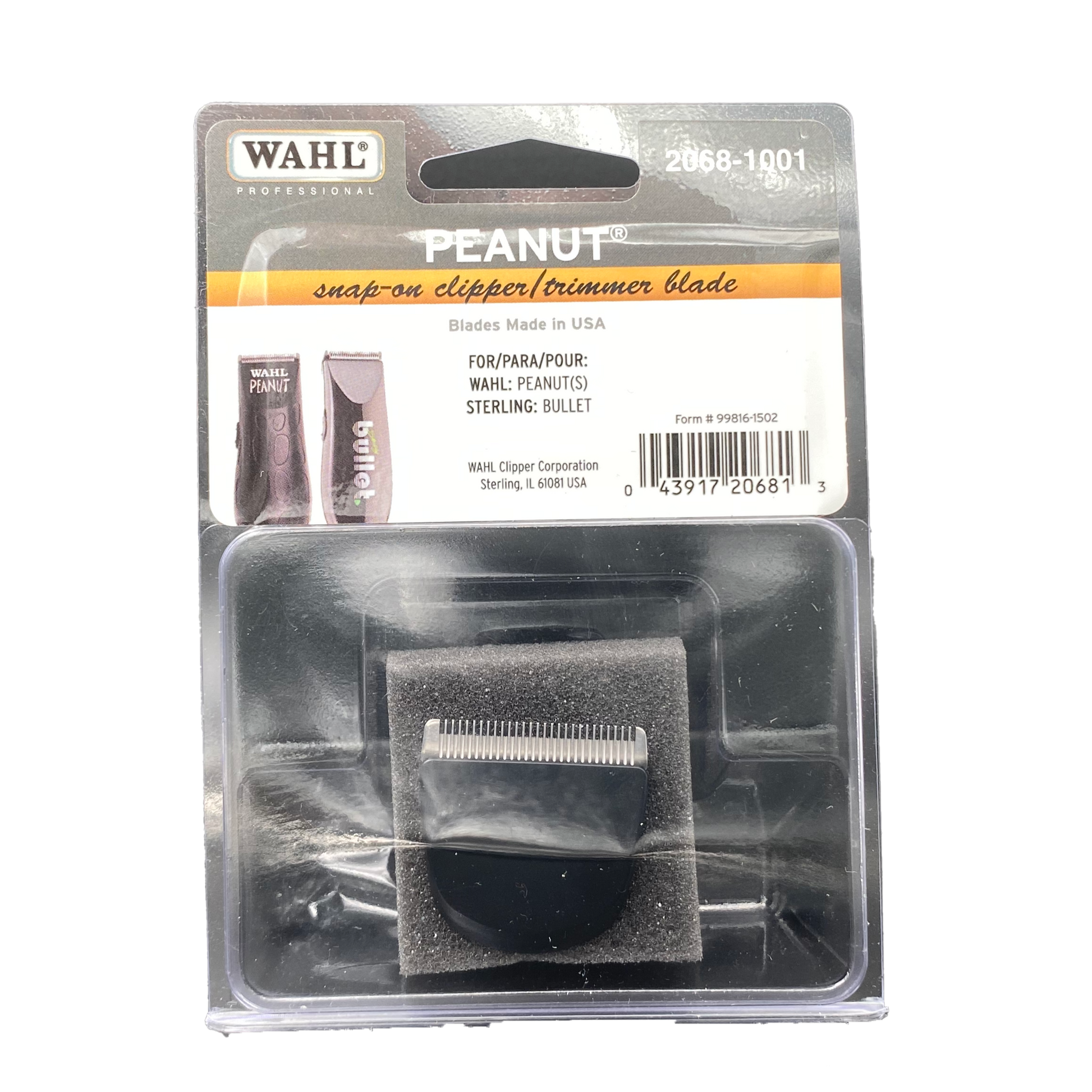 Wahl Professional Peanut Snap-On Clipper/Trimmer Blade - Black