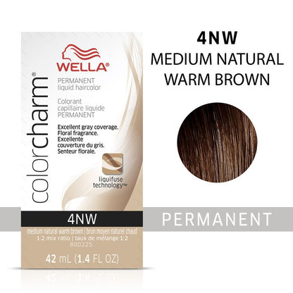 Wella Color Charm Permanent Liquid Color 1.4oz. 4NW Medium Natural Warm Brown