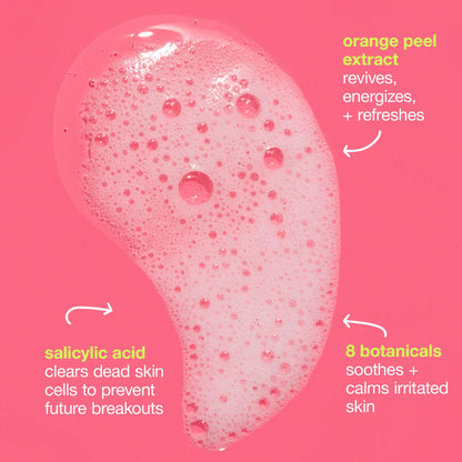 Dermalogica Clear Start Breakout Clearing Foaming Wash utilizes salicylic acid, orange peel extract and 8 botanicals to soothe and calm.