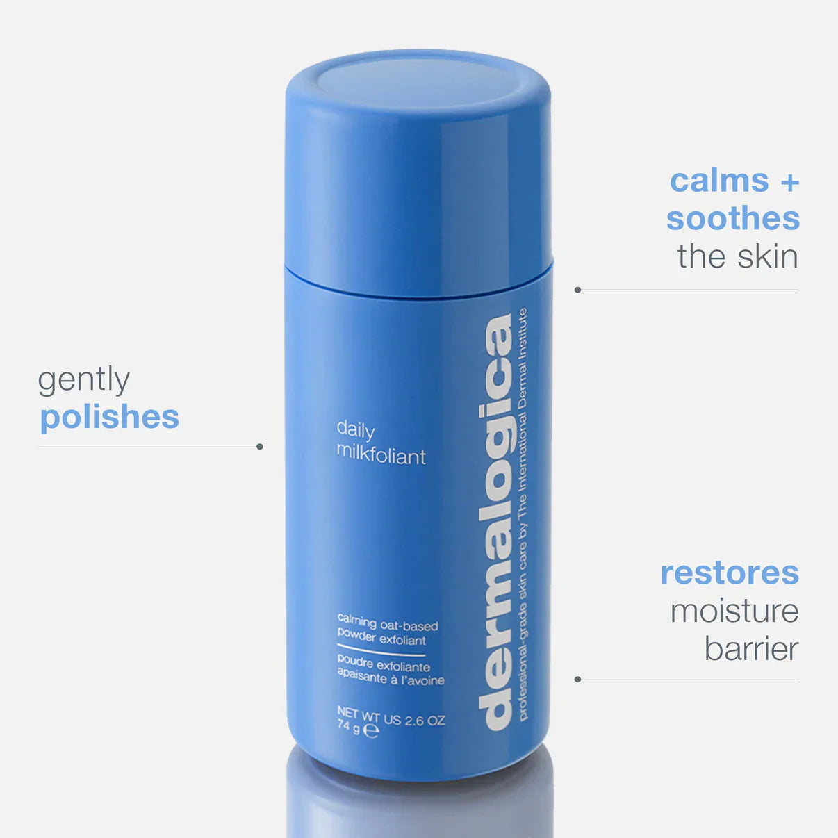 Dermalogica Daily Milkfoliant gently polishes, calms + soothes the skin, and restores moisture barrier