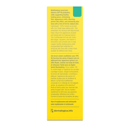 Dermalogica Porescreen Mineral Sunscreen SPF40 1oz. back of box