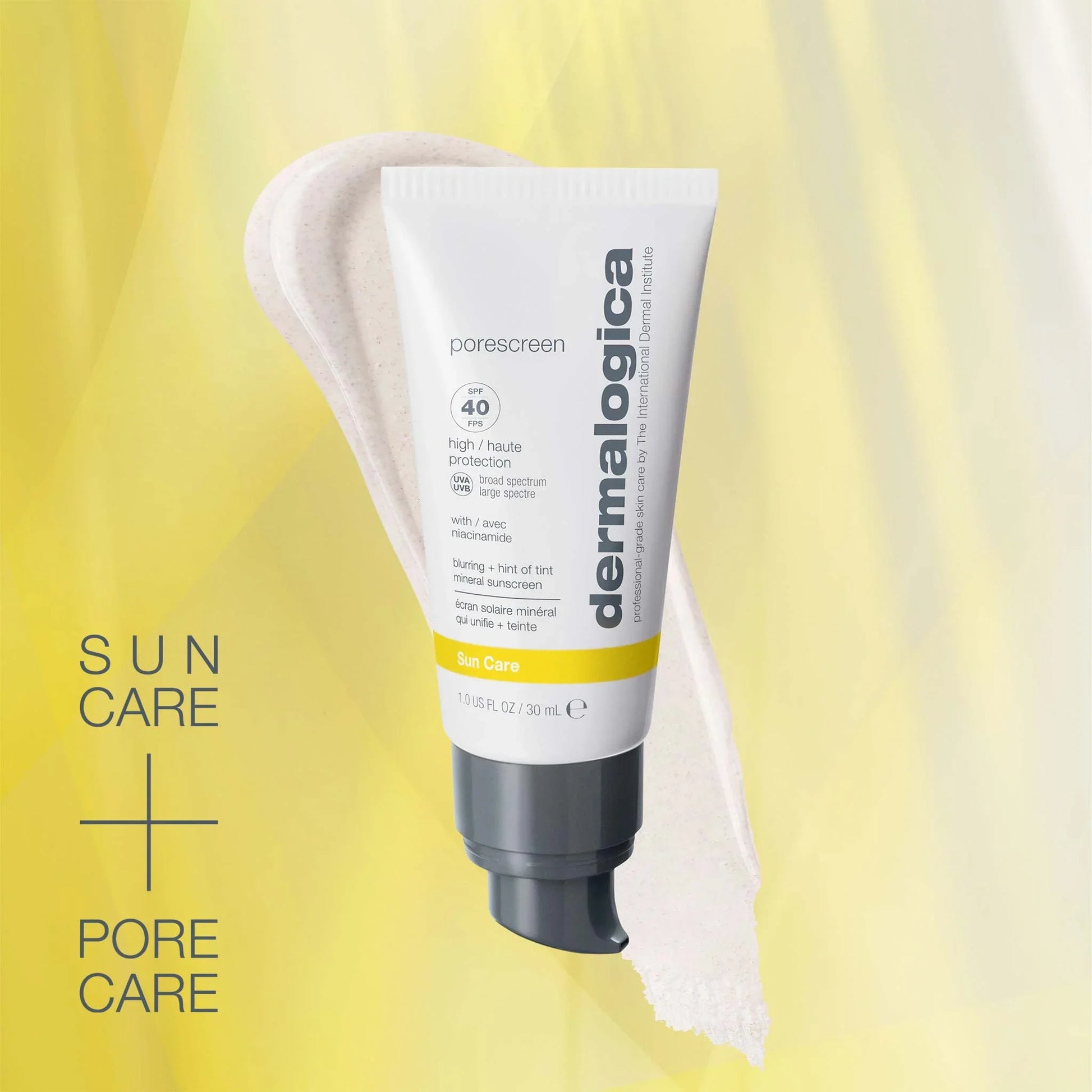 Dermalogica Porescreen Mineral Sunscreen SPF40 provides sun care + pore care