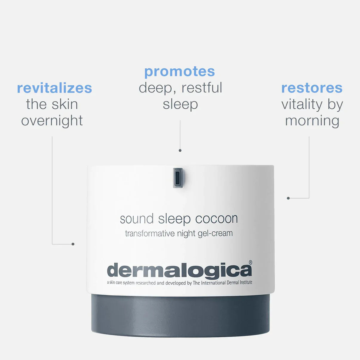 Dermalogica Sound Sleep Cocoon revitalizes the skin overnight, promotes deep, restful sleep, and restores vitality by morning